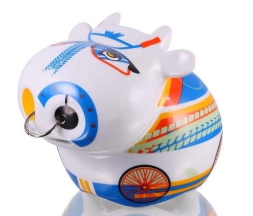 Duża skarbonka z porcelany rower