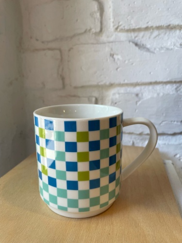 kubek porcelanowy krata