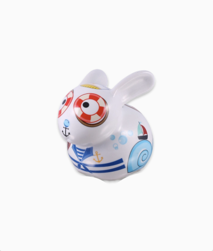 Porcelanowa duża skarbonka Królik