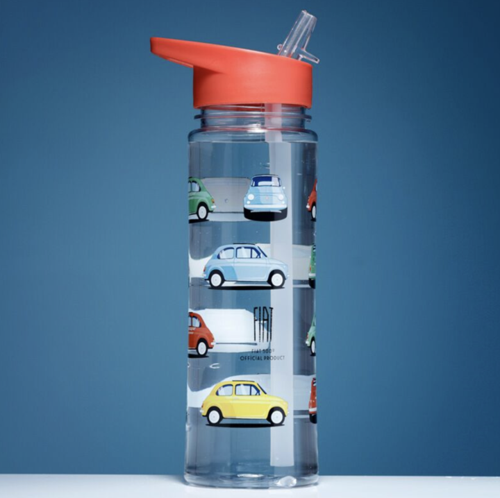 Plastikowa butelka ze słomką Fiat 500 550ml