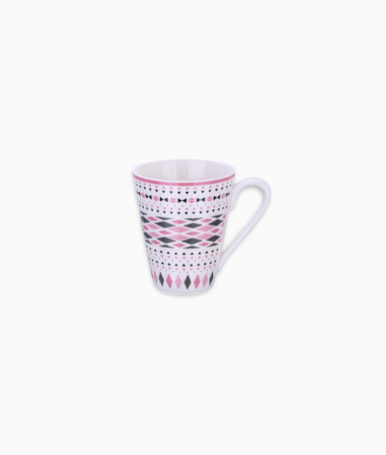Kubek porcelanowy w rózowe romby 360ml