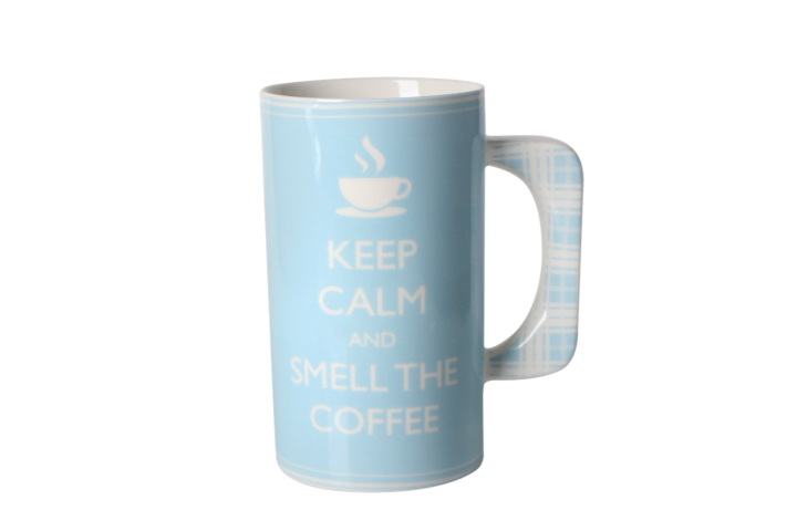Pastelowy kubek porcelanowy Keep Calm And Smell Coffee