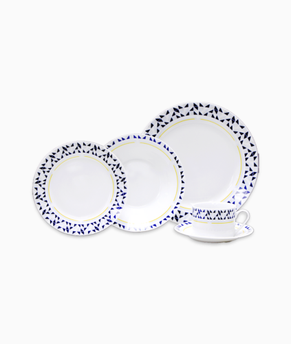 Zastawa, Serwis obiadowy 4os. Kobaltowa Mozaika z porcelany