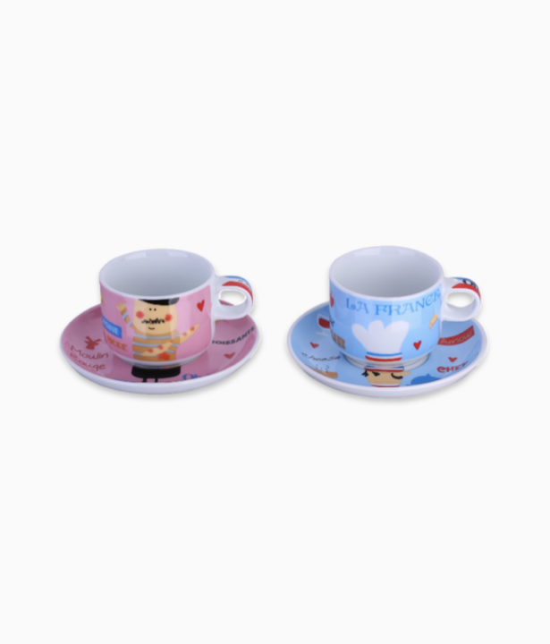 Duże filiżanki z porcelany zabawne