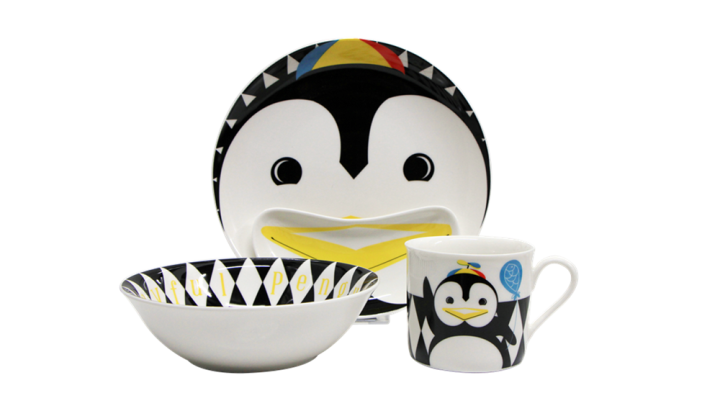 Zestaw z porcelany dla dzieci - Pop Pingwin