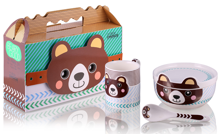 Zestaw porcelanowy dla dzieci z misiem